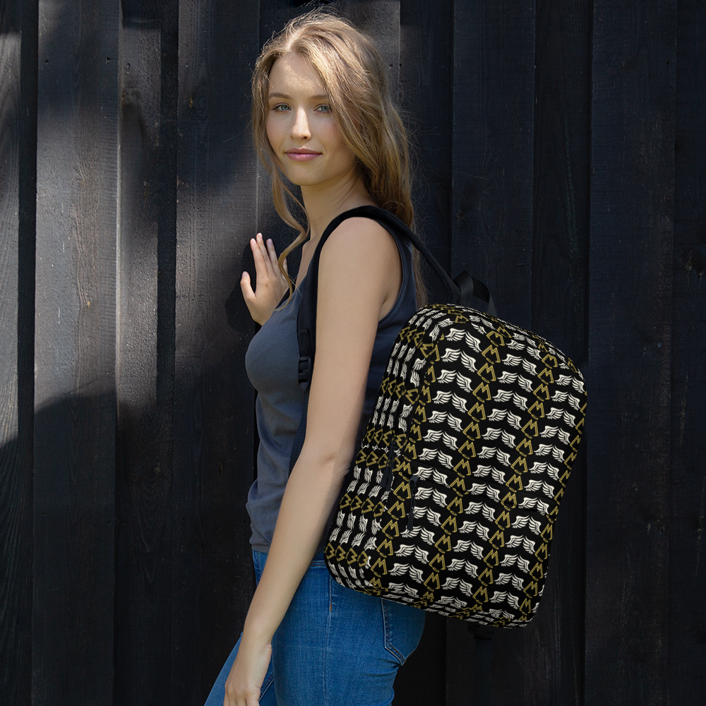 Black Backpack With Duplicated Classic MM Iconic Logo