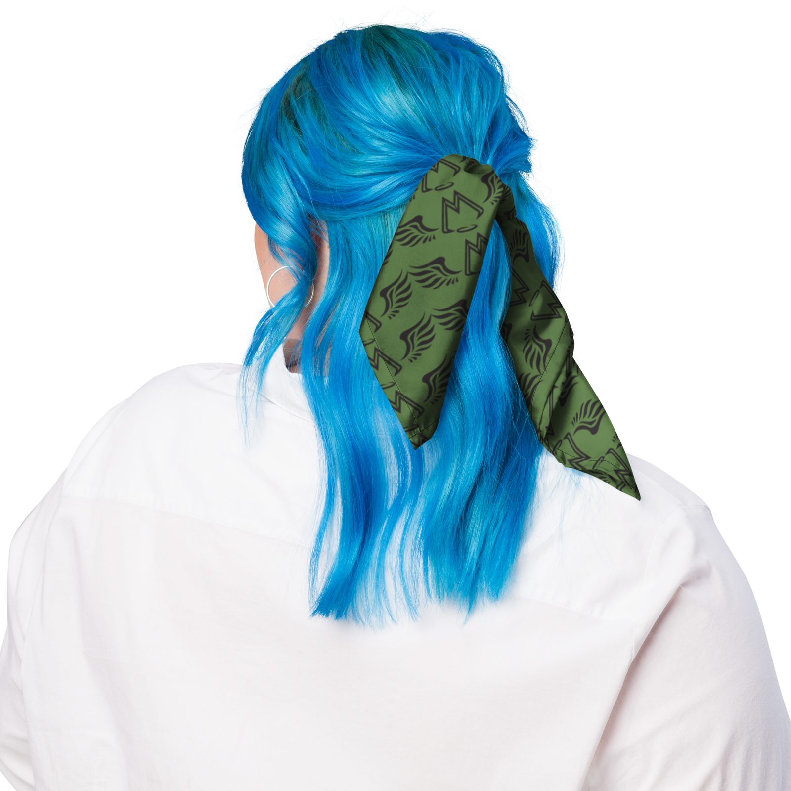 Army Green Bandana With Duplicated Black MM Iconic Logo