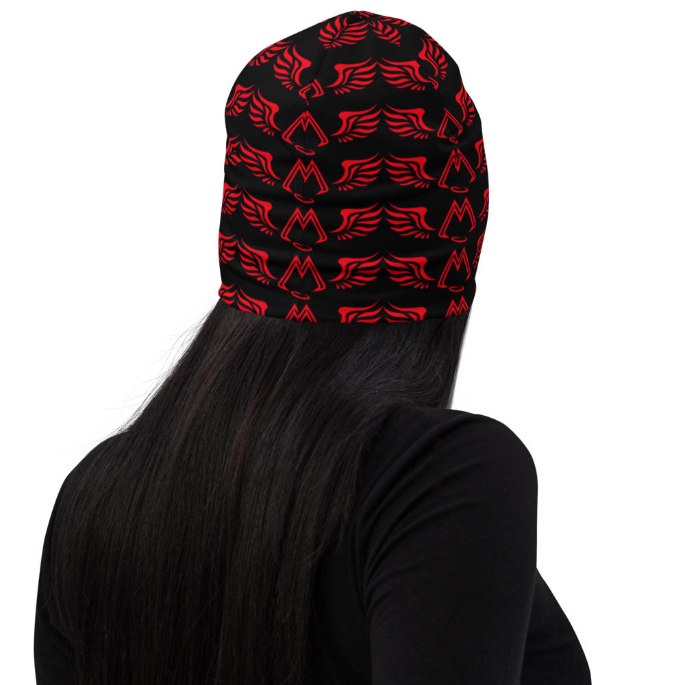 Black Beanie With Duplicated Red MM Iconic Logo