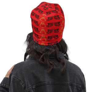 Red Beanie With Duplicated Gold-Black MM Iconic Logo