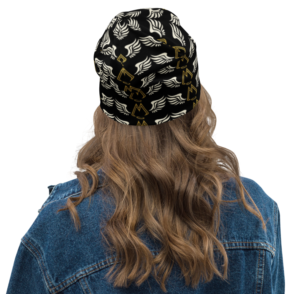 Black Beanie With Duplicated Classic MM Iconic Logo