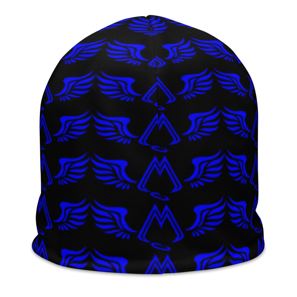 Black Beanie With Duplicated Blue MM Iconic Logo