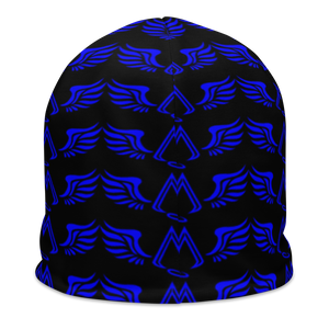 Black Beanie With Duplicated Blue MM Iconic Logo