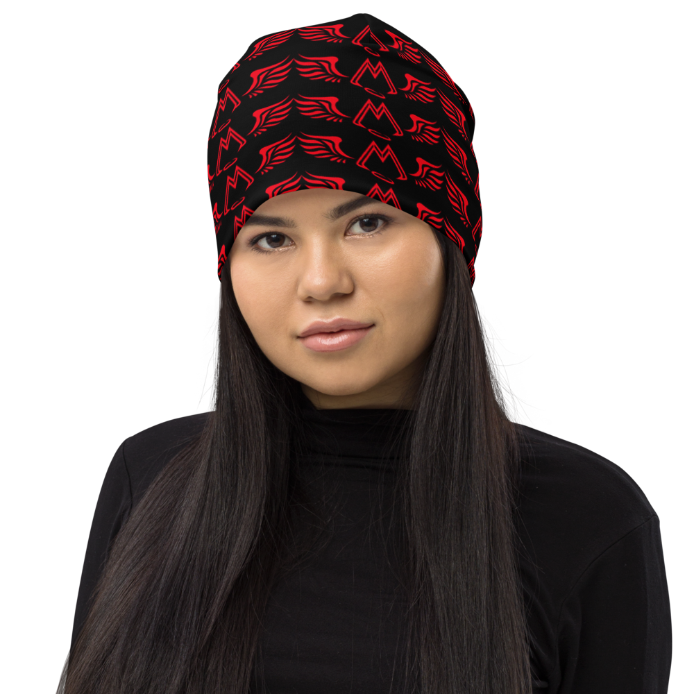 Black Beanie With Duplicated Red MM Iconic Logo