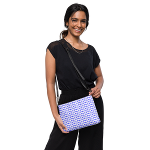 White Crossbody Bag With Duplicated Blue MM Iconic Logo
