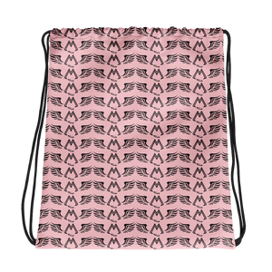 Pink Drawstring Bag With Duplicated Black MM Iconic Logo