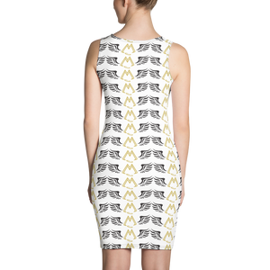 White Dress With Duplicated Gold-Black MM Iconic Logo