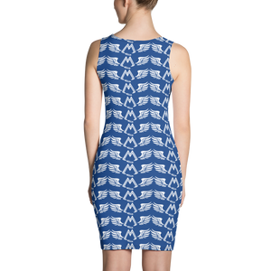 Blue Dress With Duplicated White MM Iconic Logo