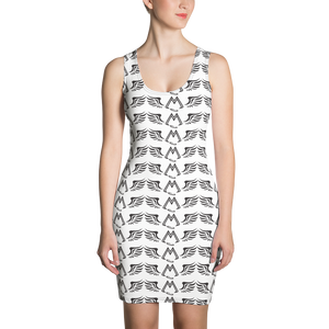 White Dress With Duplicated Black MM Iconic Logo