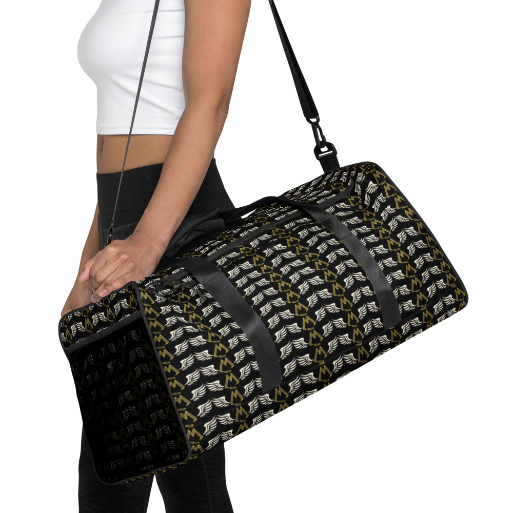 Black Duffle Bag With Duplicated Classic MM Iconic Logo