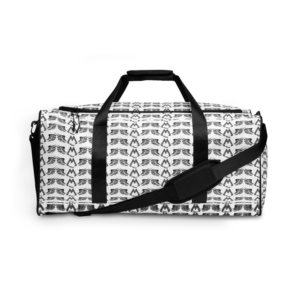 White Duffle Bag With Duplicated Black MM Iconic Logo