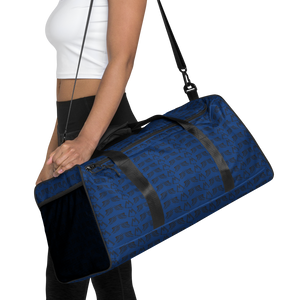 Blue Duffle Bag With Duplicated Black MM Iconic Logo