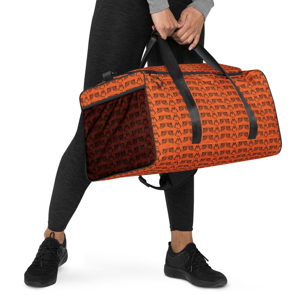 Orange Duffle Bag With Duplicated Black MM Iconic Logo