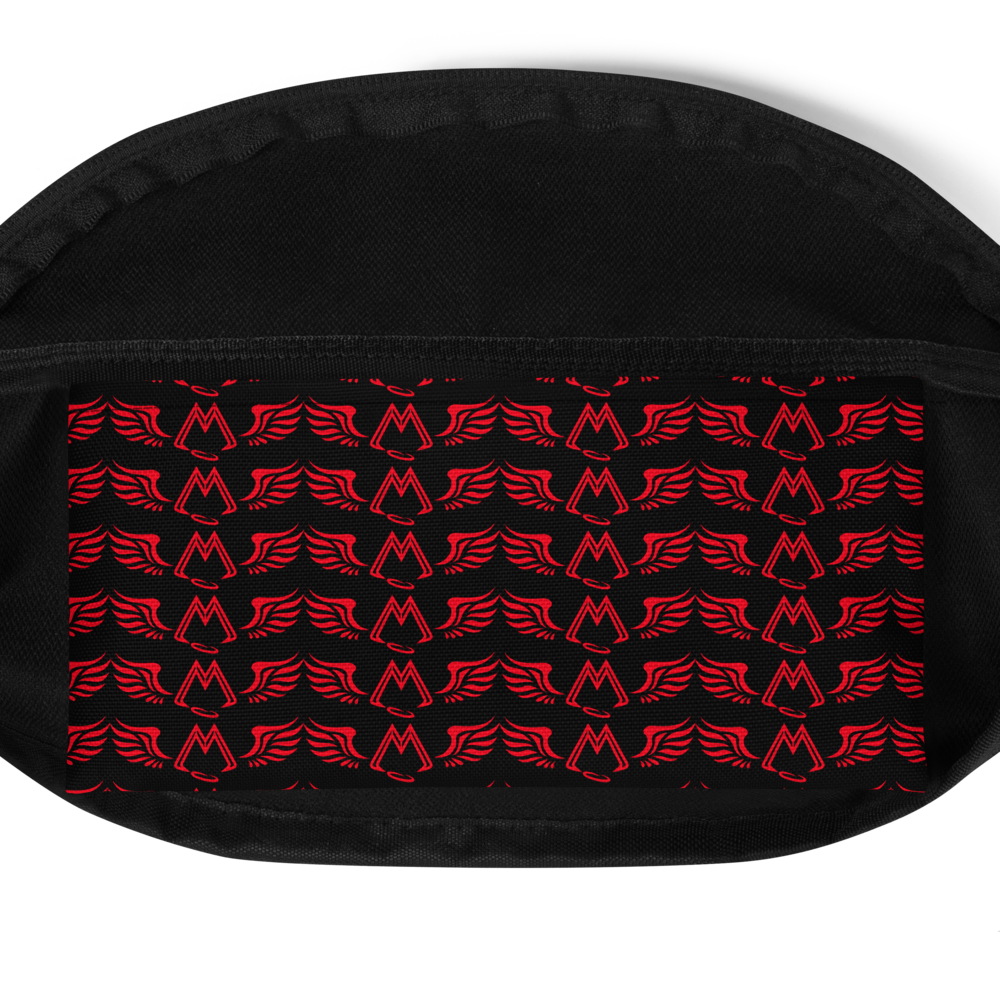 Black Fanny Pack With Duplicated Red MM Iconic Logo