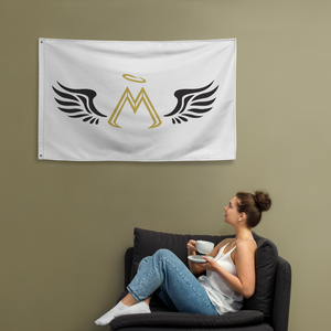 White Flag With Gold-Black MM Iconic Logo