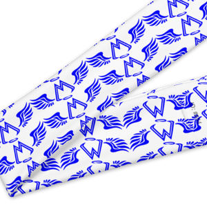 White Headband With Duplicated Blue MM Iconic Logo