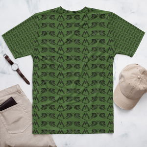 Army Green Men's T-Shirt With Duplicated Black MM Iconic Logo