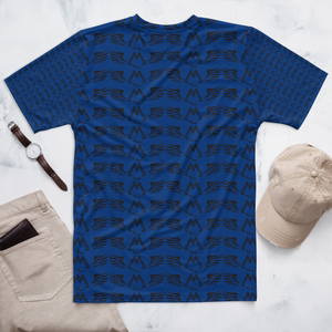 Blue Men's T-Shirt With Duplicated Black MM Iconic Logo