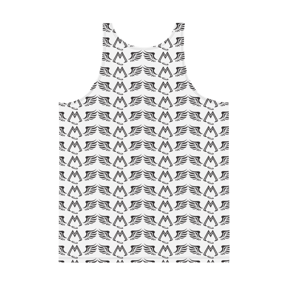 White Tank Top With Duplicated Black MM Iconic Logo