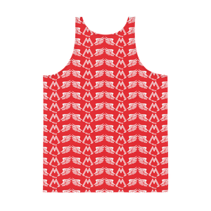 Red Tank Top With Duplicated White MM Iconic Logo