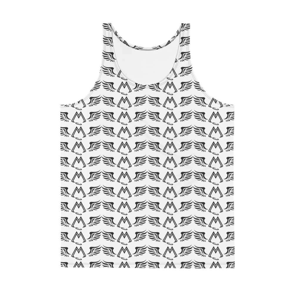 White Tank Top With Duplicated Black MM Iconic Logo