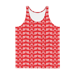 Red Tank Top With Duplicated White MM Iconic Logo