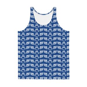 Blue Tank Top With Duplicated White MM Iconic Logo