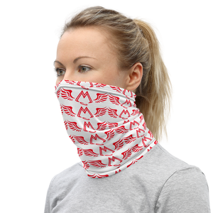 White Neck Gaiter With Duplicated Red MM Iconic Logo