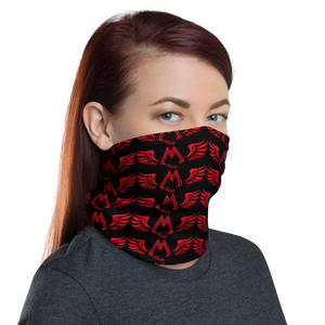 Black Neck Gaiter With Duplicated Red MM Iconic Logo