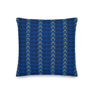 Blue Premium Pillow With Duplicated Black MM Iconic Logo