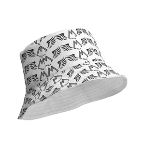 White Reversible Bucket Hat With Duplicated Black MM Iconic Logo