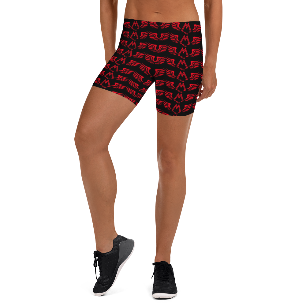 Black Shorts With Duplicated Red MM Iconic Logo