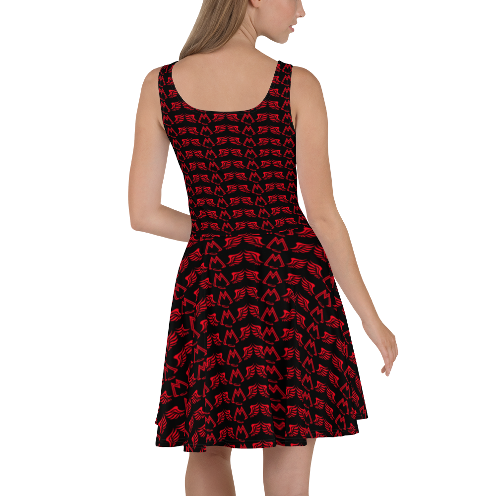 Black Skater Dress With Duplicated Red MM Iconic Logo