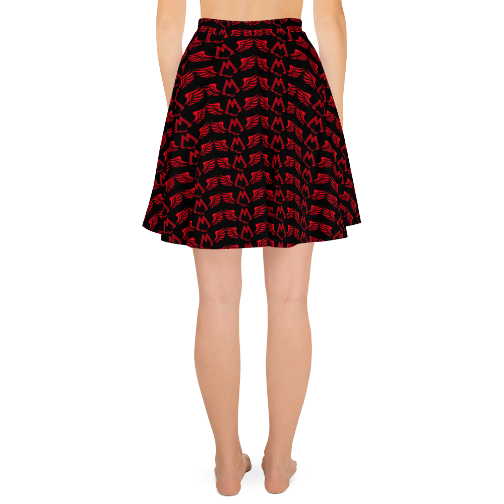 Black Skater Skirt With Duplicated Red MM Iconic Logo