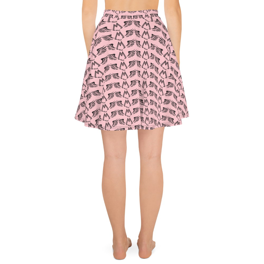 Pink Skater Skirt With Duplicated Black MM Iconic Logo