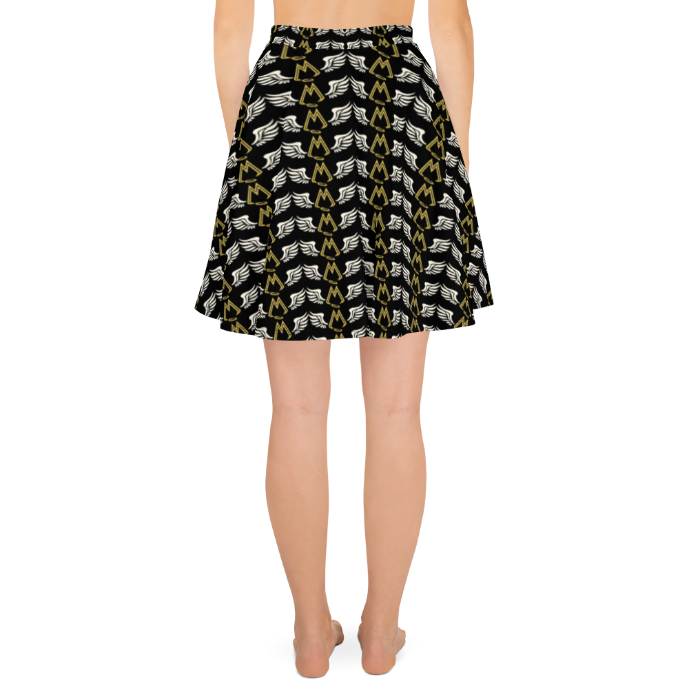 Black Skater Skirt With Duplicated Classic MM Iconic Logo