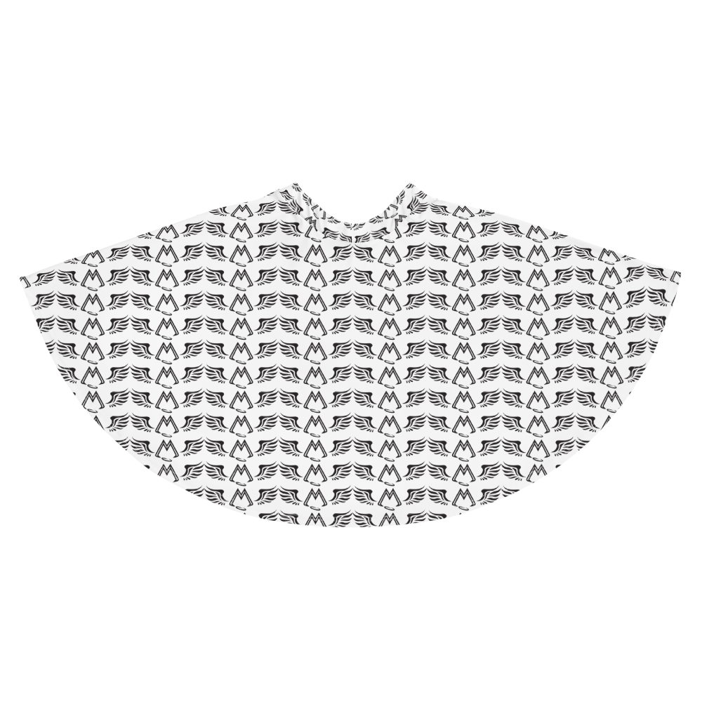 White Skater Skirt With Duplicated Black MM Iconic Logo