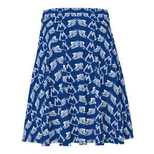 Blue Skater Skirt With Duplicated White MM Iconic Logo
