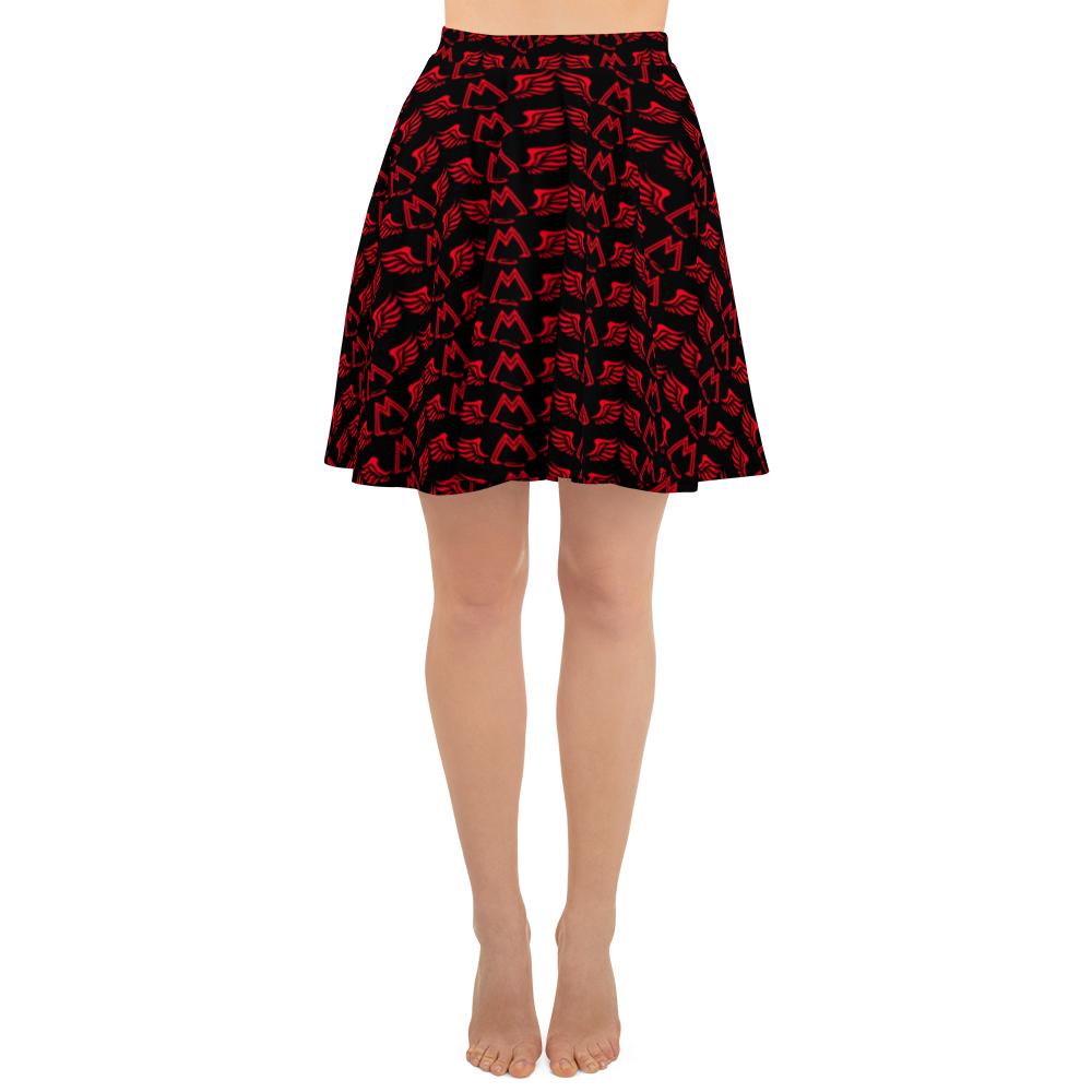 Black Skater Skirt With Duplicated Red MM Iconic Logo