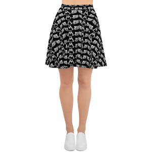 Black Skater Skirt With Duplicated White MM Iconic Logo