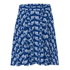 Blue Skater Skirt With Duplicated White MM Iconic Logo