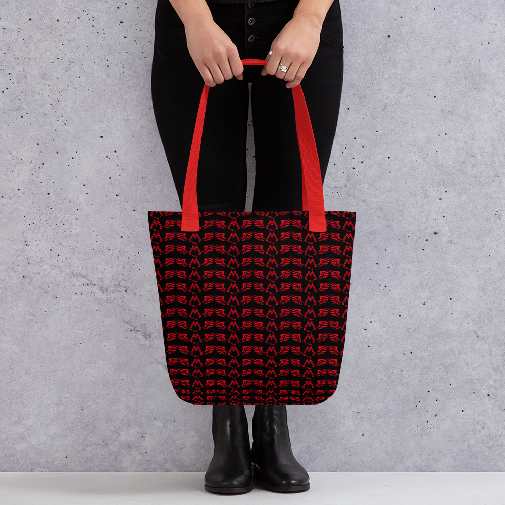 Black Tote Bag With Duplicated Red MM Iconic Logo
