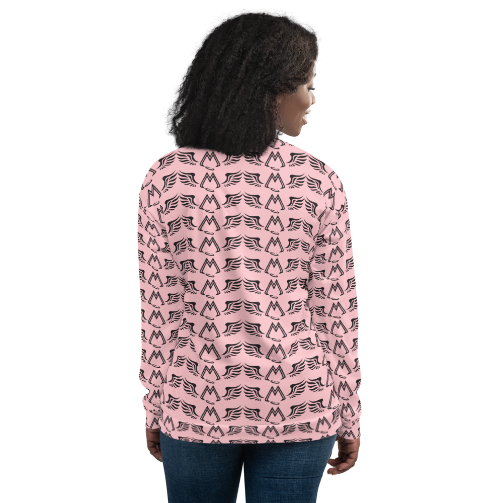Pink Bomber Jacket With Duplicated Black MM Iconic Logo