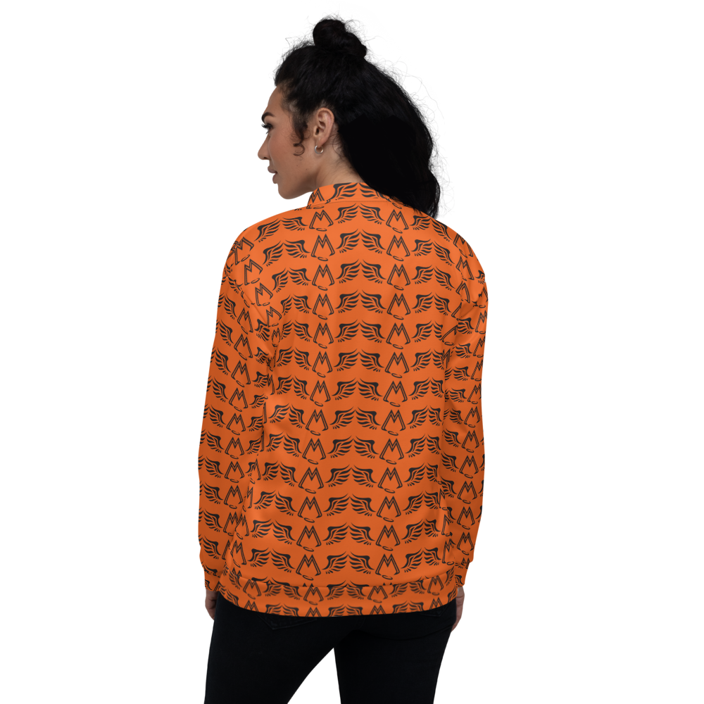 Orange Bomber Jacket With Duplicated Black MM Iconic Logo