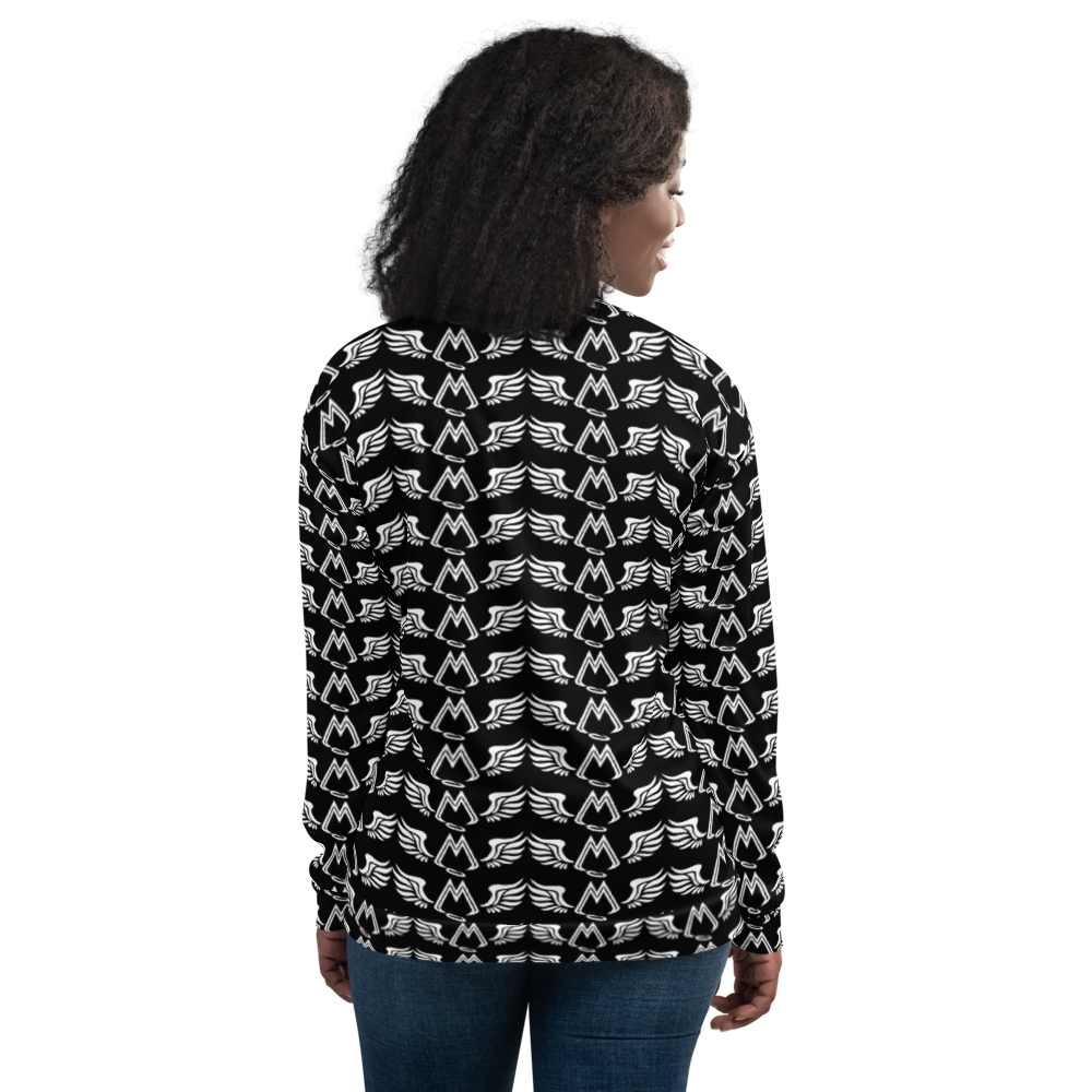 Black Bomber Jacket With Duplicated White MM Iconic Logo