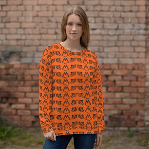 Orange Sweatshirt With Duplicated Black MM Iconic Logo
