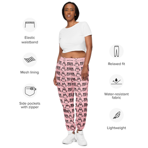 Pink Track Pants With Duplicated Black MM Iconic Logo