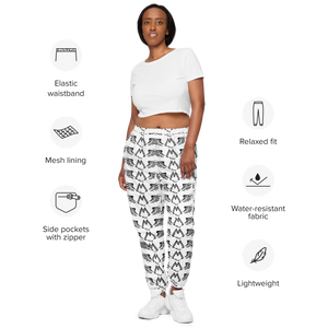 White Track Pants With Duplicated Black MM Iconic Logo