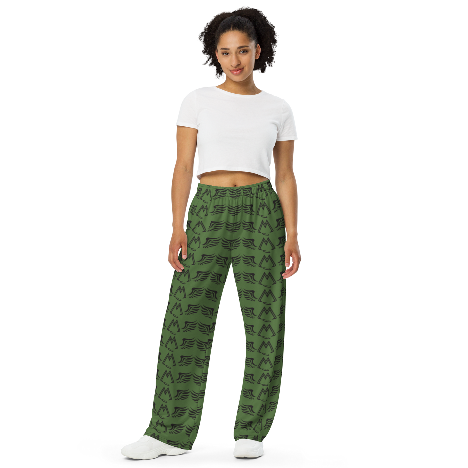 Army Green Pajamas With Duplicated Black MM Iconic Logo