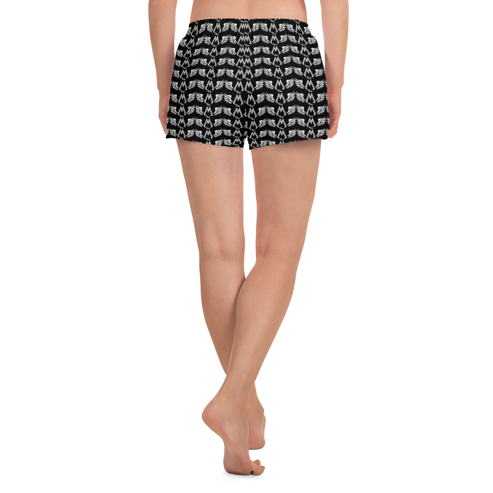 Black Athletic Short Shorts With Duplicated White MM Iconic Logo